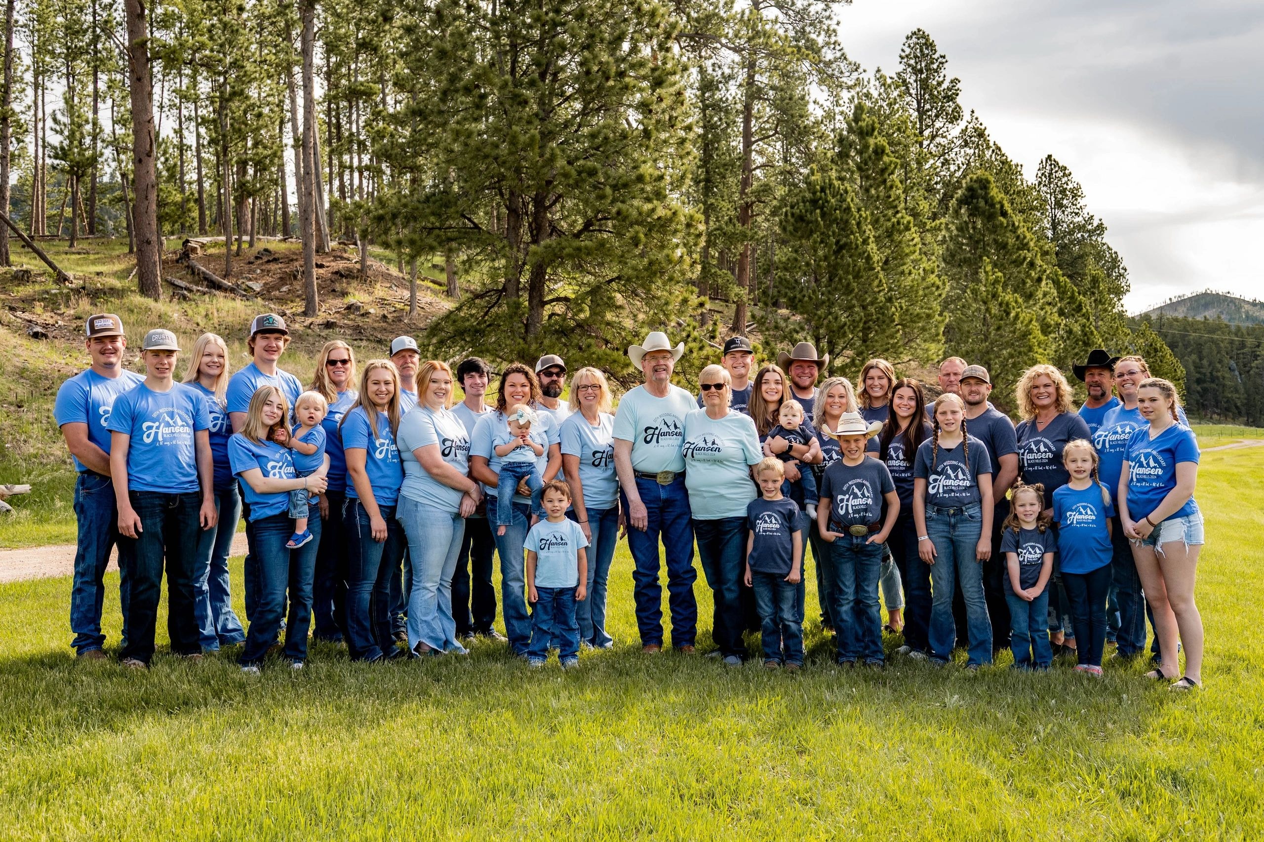The Hansen family gathered for their 50th Wedding Anniversary in the Black Hills of South Dakota